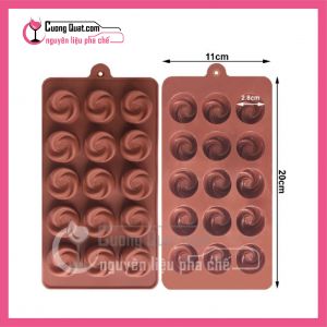 (DC) Khay Silicon Hoa Hồng (Nâu)