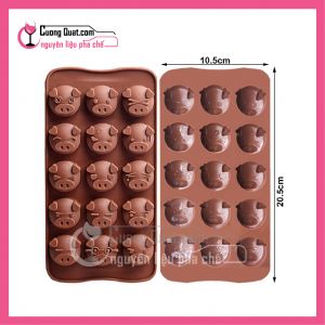 (DC) Khay Silicon Nâu Mặt Heo