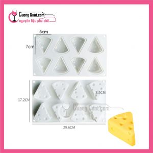 (DC) Khuôn Silicon Làm Thạch 8 Miếng Pho Mai 7cm