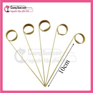 (DC) Tăm Tre Xiên Trái Cây Đuôi Tròn Tự Nhiên 12cm