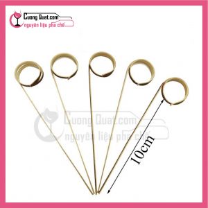 (DC) Tăm Tre Xiên Trái Cây Đuôi Tròn Đen 100 Cái – 12cm