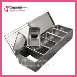 Khay Innox đựng Topping 6 Ngăn (Cao Cấp)