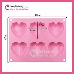 (DC) Khuôn Silicon 6 Ô Tim Chi Tiết (QT)