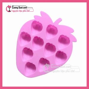 (DC) Khuôn Silicon Hình Dâu Tây 10 Ô (QT)