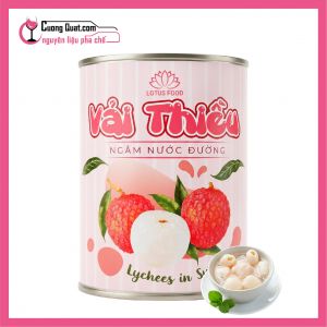 Lotus Vải Ngâm Nước Đường Tem Trắng 560g (1 thùng giảm 2k - 5 thùng giảm 3k)