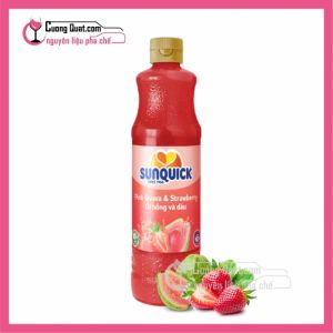 Sunquick Nước Ép Trái Cây Ổi Hồng & Dâu Cô Đặc 700ml (1 thùng giảm 5k - 3 thùng giảm 6k - 5 thùng giảm 7k)
