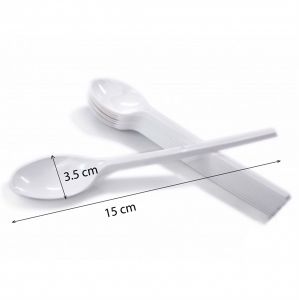 Muỗng Nhựa Gia Tường Trắng 100Cái